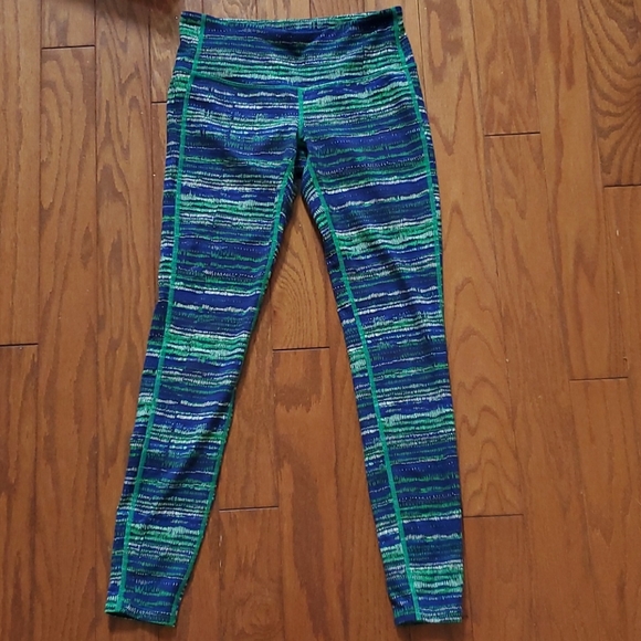 Athleta Retreat Chatarunga Green and Blue Leggings - Picture 3 of 6